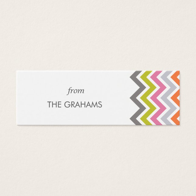 Colourful Chevron Custom Gift Tags (Front)