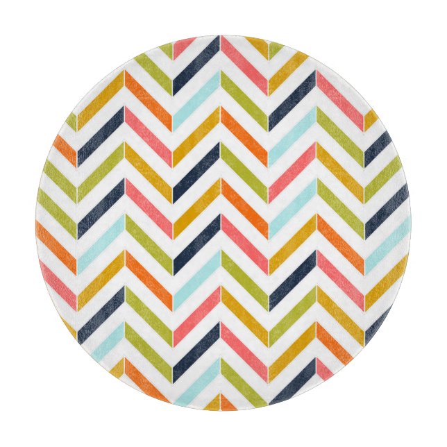 Colourful Chevron Cutting Board (Front)