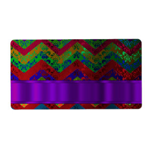 Colourful chevron damask pattern