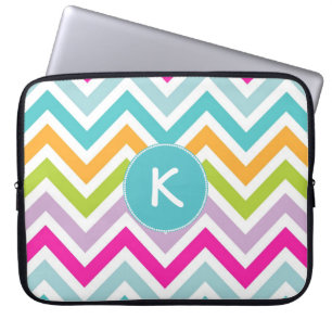 Colourful Chevron Monogram Lap Top Sleeve