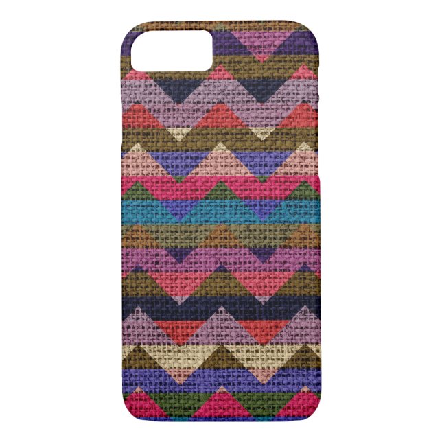 Colourful Chevron Pattern Burlap Jute #2 Case-Mate iPhone Case (Back)