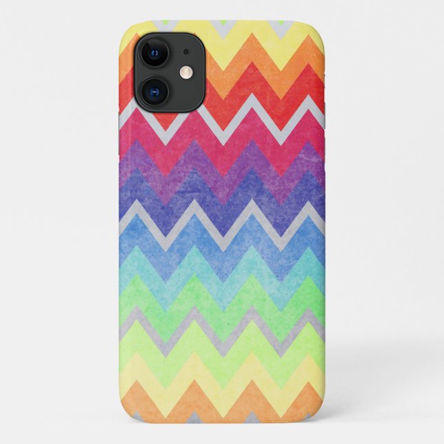 Colourful Chevron pattern Cute Rainbow colours Case-Mate iPhone Case (Back)
