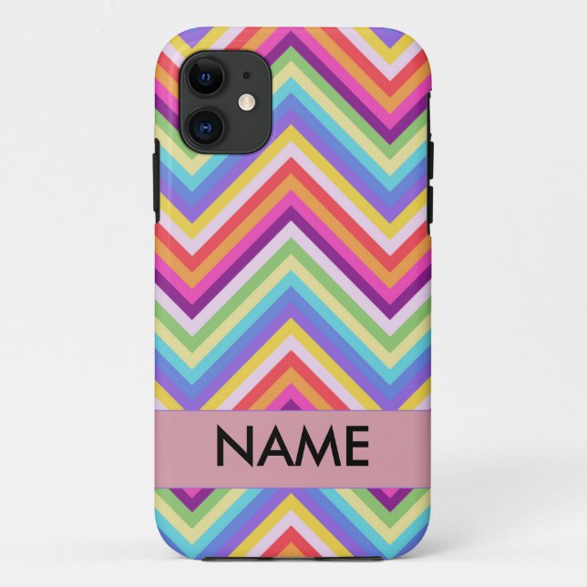 Colourful Chevron Pattern Personalised Case (Back)