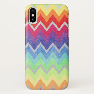 Colourful Chevron pattern Rainbow colours iPhone X Case