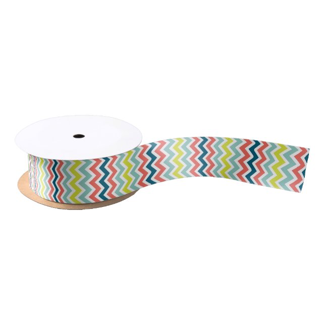 Colourful Chevron Pattern Satin Ribbon (Spool)