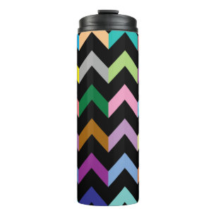 Colourful chevron pattern thermal tumbler