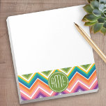 Colourful Chevron Pattern with Monogram Notepad<br><div class="desc">A bright and trendy design for your electronic device. If you need to make adjustments to your initials or to the art,  click on the customise button to make changes.</div>