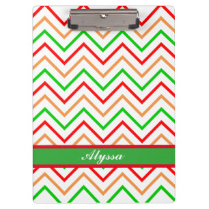 Colourful Chevron Pattern with Name Clipboard
