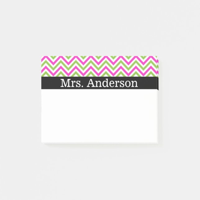 Colourful Chevron - Personalise Post-it Notes (Front)