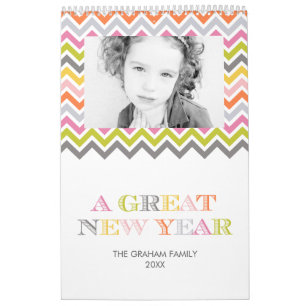 Colourful Chevron Photo Calendar