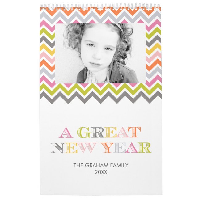 Colourful Chevron Photo Calendar (Cover)