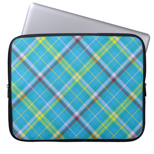 Colourful Chevron Plaid Tartan textured Seamless p Laptop Sleeve (Front)