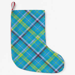 Colourful Chevron Plaid Tartan textured Seamless p Small Christmas Stocking