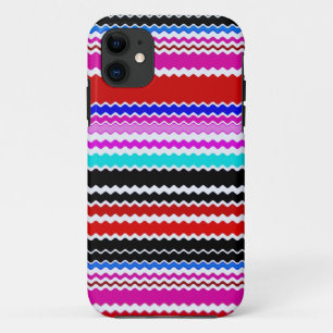 Colourful Chevron Striped Pattern 2 iPhone 11 Case