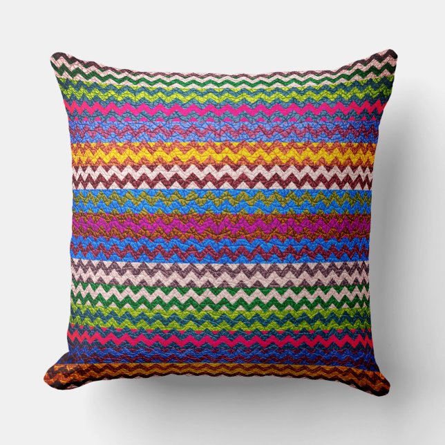 Colourful Chevron Stripes #5 Cushion (Front)