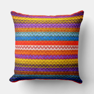 Colourful Chevron Stripes Leather Look #29 Cushion
