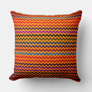 Colourful Chevron Stripes Leather Look #31 Cushion
