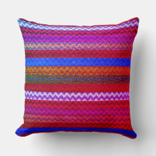 Colourful Chevron Stripes Leather Look #40 Cushion