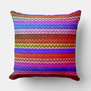 Colourful Chevron Stripes Leather Look #44 Cushion