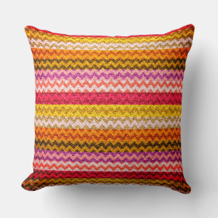 Colourful Chevron Stripes Leather Look #48 Cushion