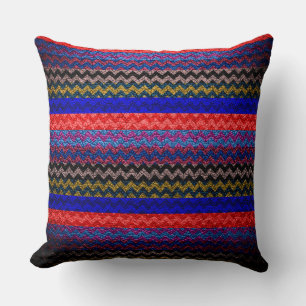 Colourful Chevron Stripes Leather Look #52 Cushion