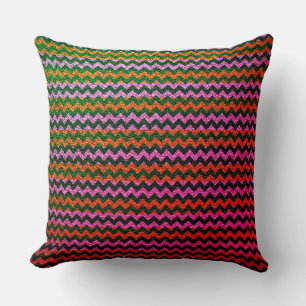 Colourful Chevron Stripes Leather Look #58 Cushion