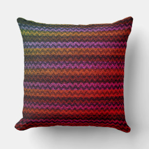 Colourful Chevron Stripes Leather Look #80 Cushion