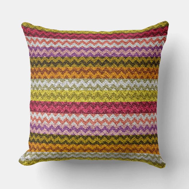 Colourful Chevron Stripes Pattern #2 Cushion (Front)