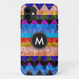 Colourful Chevron Stripes Vintage #6 iPhone 11 Case