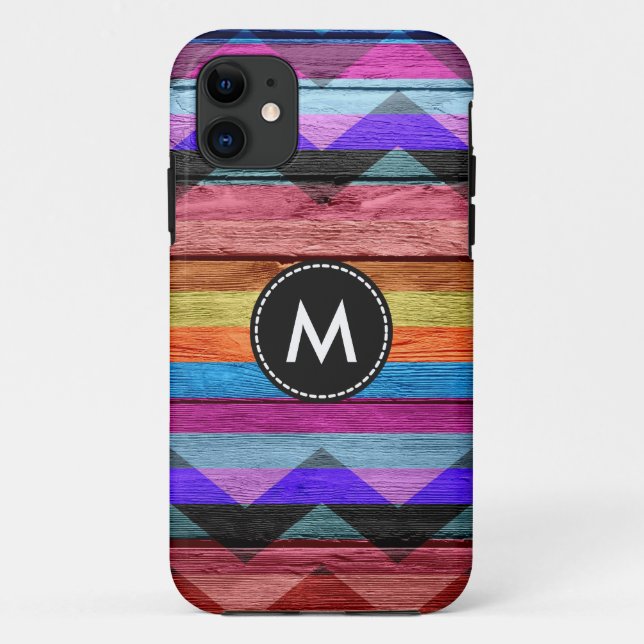 Colourful Chevron Stripes Wood #2 Case-Mate iPhone Case (Back)
