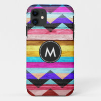 Colourful Chevron Stripes Wood #3