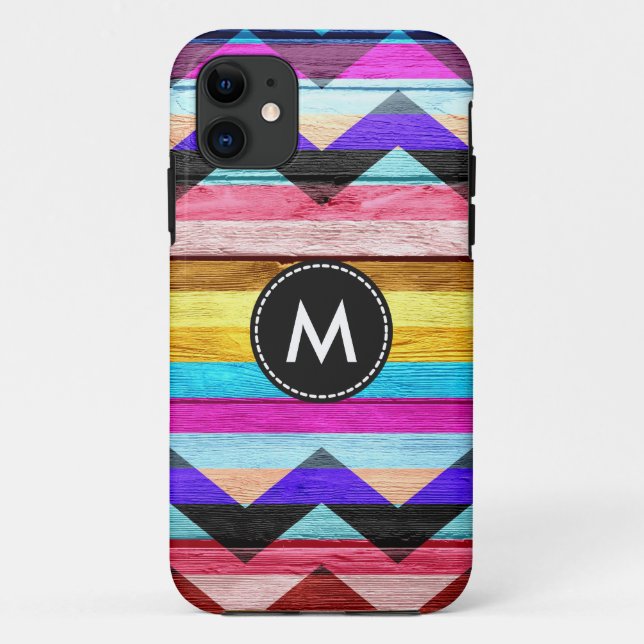 Colourful Chevron Stripes Wood #3 Case-Mate iPhone Case (Back)