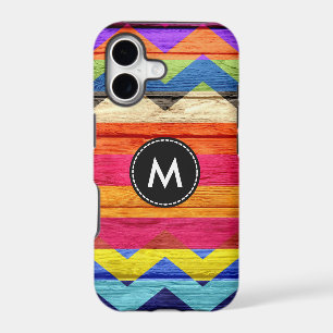 Colourful Chevron Stripes Wood #4