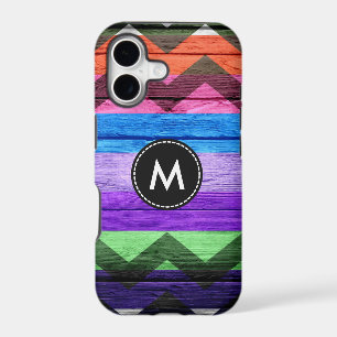 Colourful Chevron Stripes Wood #5