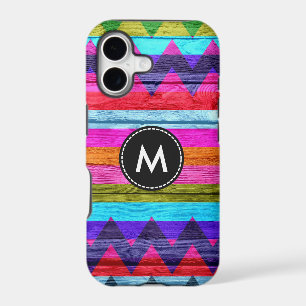 Colourful Chevron Stripes Wood #9