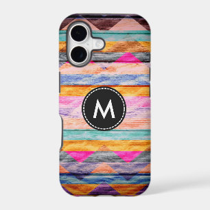 Colourful Chevron Stripes Wood Vintage #5