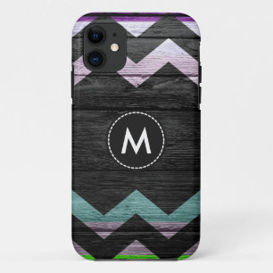 Colourful Chevron Stripes Wood Vintage #8 iPhone 11 Case