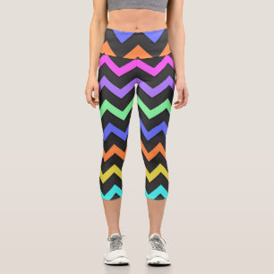 Colourful Chevron Vibrant Cool Summer Fun Pattern Capri Leggings