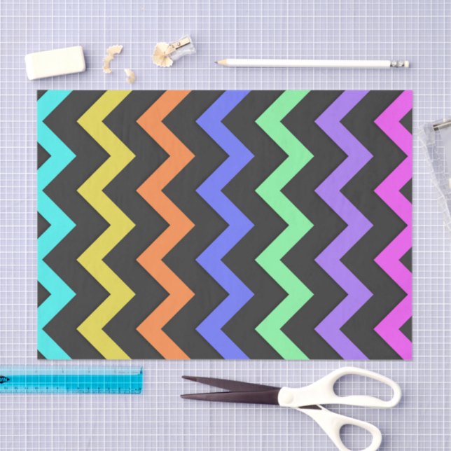 Colourful Chevron Vibrant Cool Summer Fun Pattern Tissue Paper (Craft)