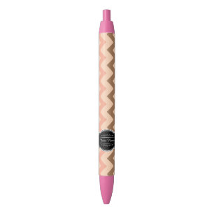 Colourful Chevron with Black Custom Name Ink Pen
