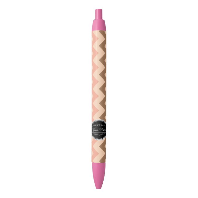 Colourful Chevron with Black Custom Name Ink Pen (Front Vertical)