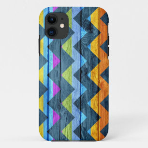 Colourful Chevron Wood Abstract #2 iPhone 11 Case