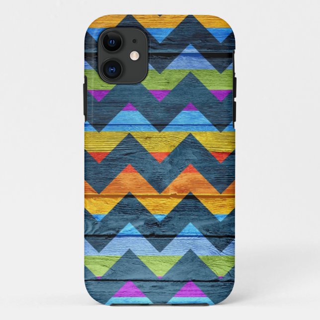 Colourful Chevron Wood Abstract Case-Mate iPhone Case (Back)