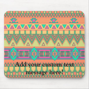 Colourful Chevron Zig Zag Tribal Aztec Ikat Mouse Pad