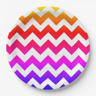 Colourful Chevron Zigzag Pattern #115 Paper Plate