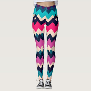 Colourful Chevron Zigzag Pattern Design Leggings