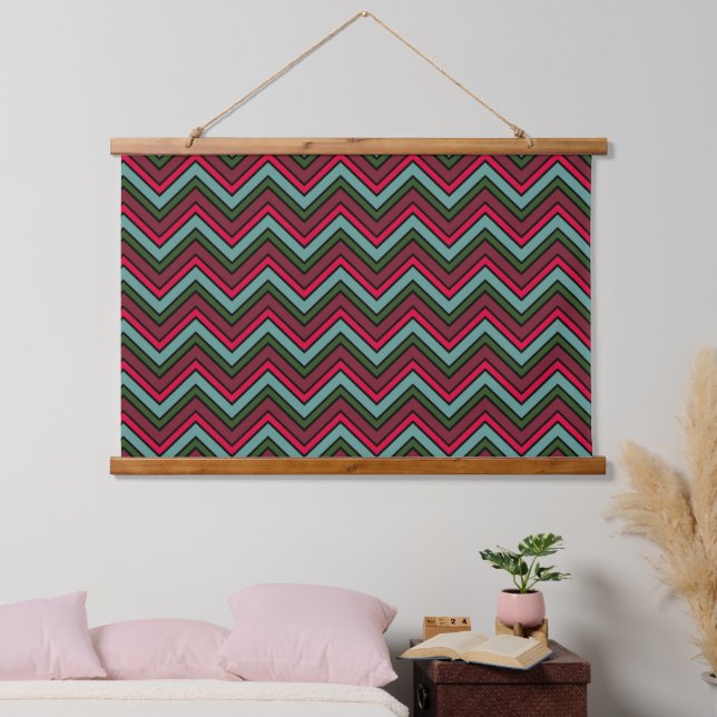 Colourful chevron zigzag pattern hanging tapestry (Bedroom)