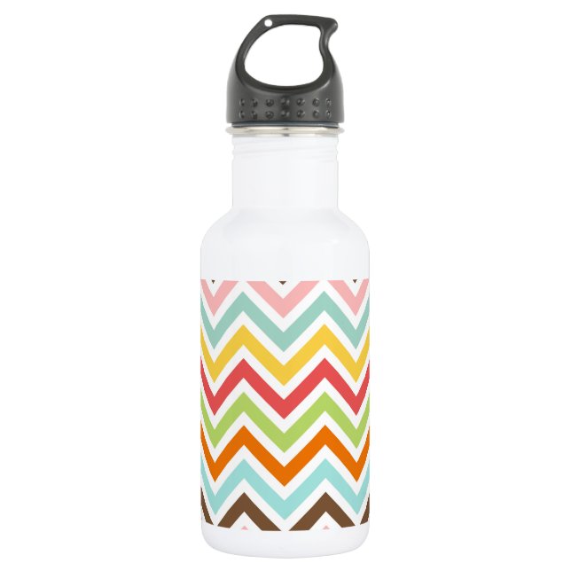 Colourful Chevron Zigzag Stripes Pattern 532 Ml Water Bottle (Front)