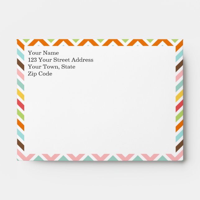 Colourful Chevron Zigzag Stripes Pattern Envelopes (Front)