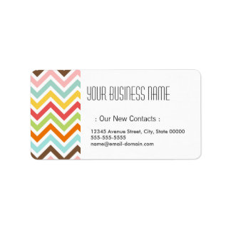 Colourful Chevron Zigzag Stripes Pattern Label